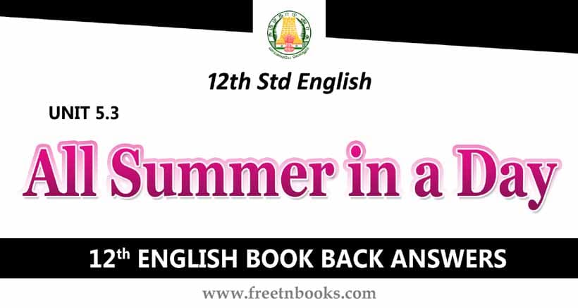 12th english unit 5 book back answers