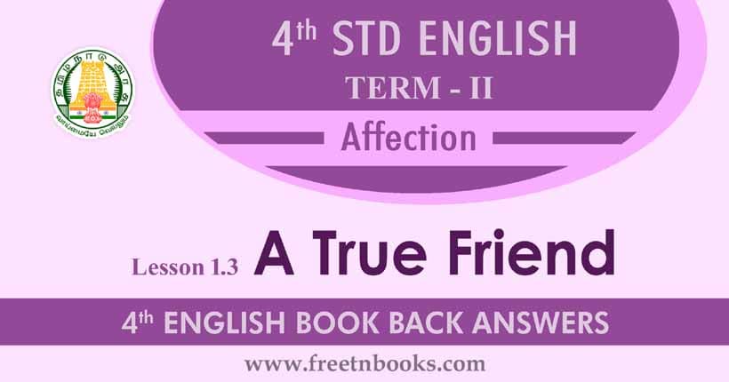 4th Std English Solution Affection A True Friend Term 2