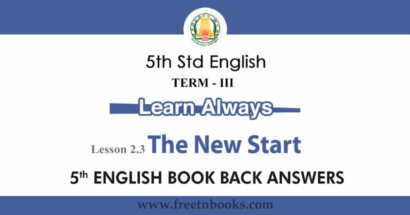 std 5 english lesson 21 question answer