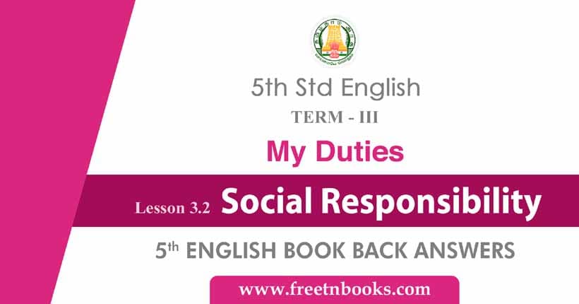 5th Std English Solution My Duties Social Responsibility Term 3